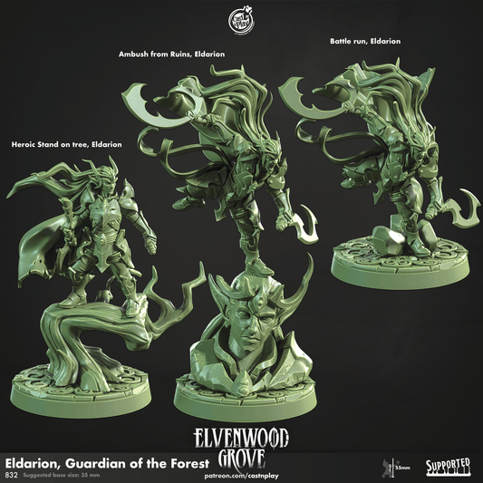 3D Printed Cast n Play Eldarion Guardian of the Forest Elvenwood Grove Set 28mm 32mm D&D - 3D Printing Boss 