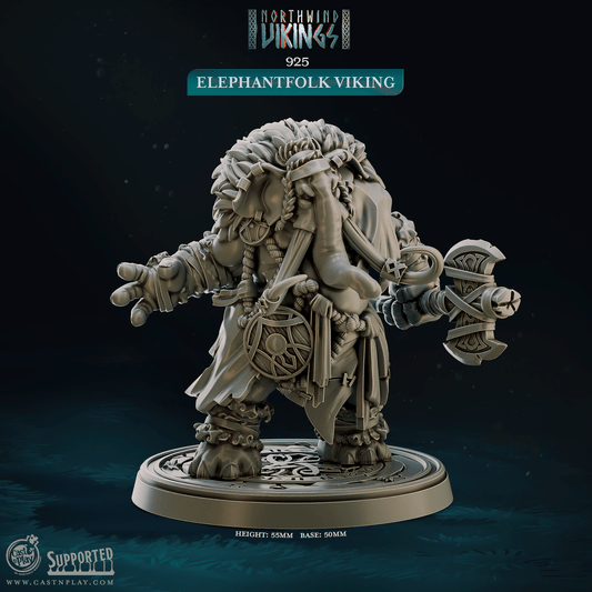 3D Printed Cast n Play Elephantfolk Viking Northwind Vikings 28mm 32mm D&D - 3D Printing Boss 