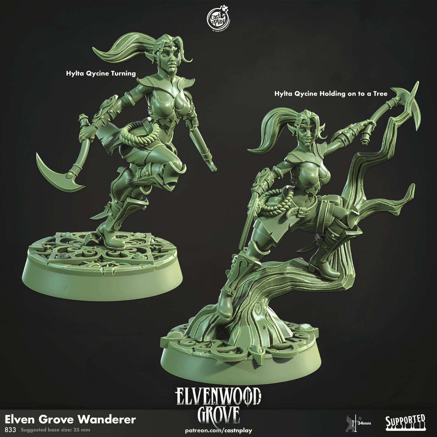 3D Printed Cast n Play Elven Grove Wanderer Elvenwood Grove Set 28mm 32mm D&D - 3D Printing Boss 
