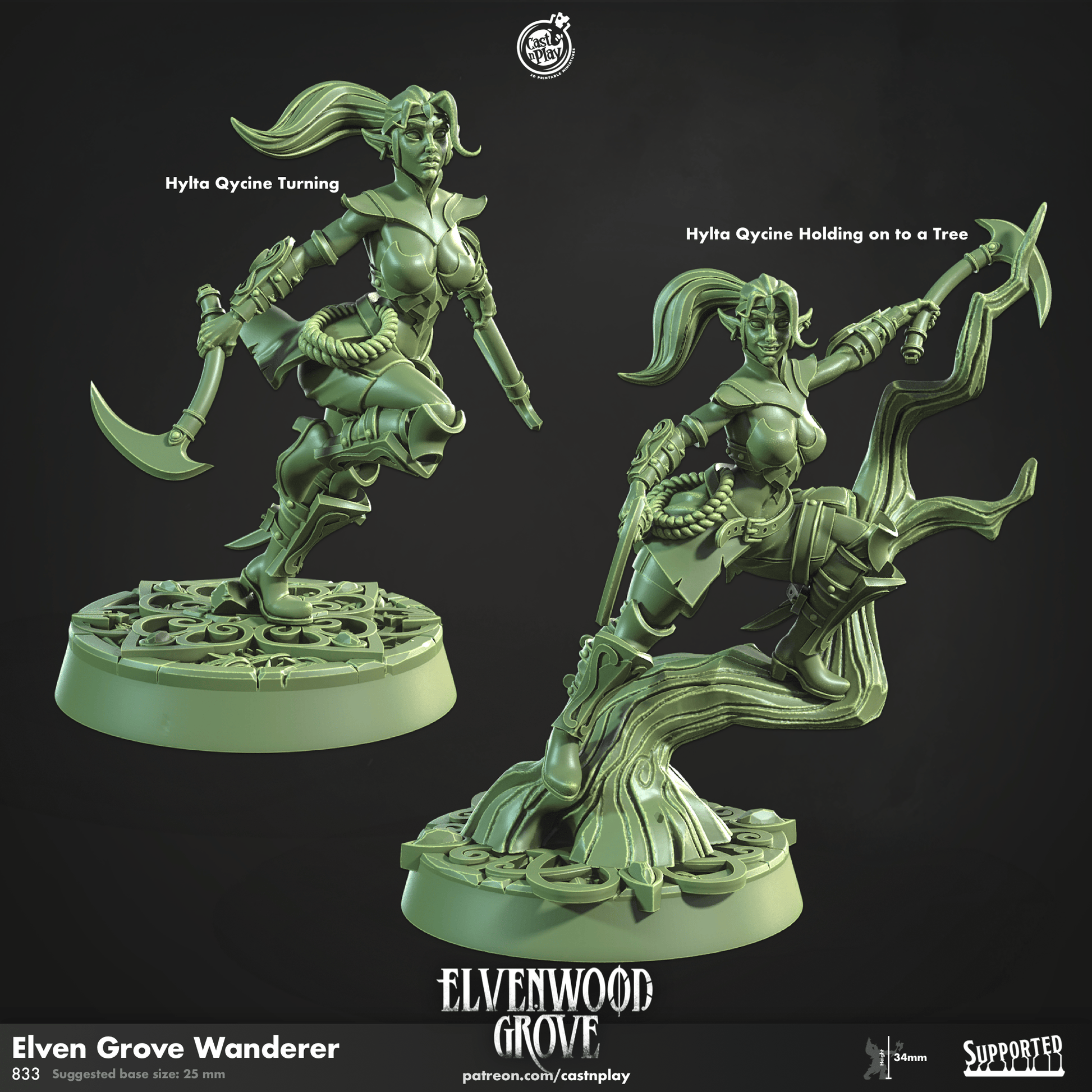 3D Printed Cast n Play Elven Grove Wanderer Elvenwood Grove Set 28mm 32mm D&D - 3D Printing Boss 