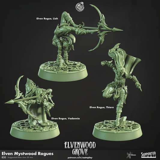 3D Printed Cast n Play Elven Mystwood Rogues Elvenwood Grove Set 28mm 32mm D&D - 3D Printing Boss 