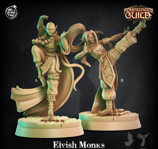 3D Printed Cast n Play Elvish Monk 28mm 32mm D&D - 3D Printing Boss 