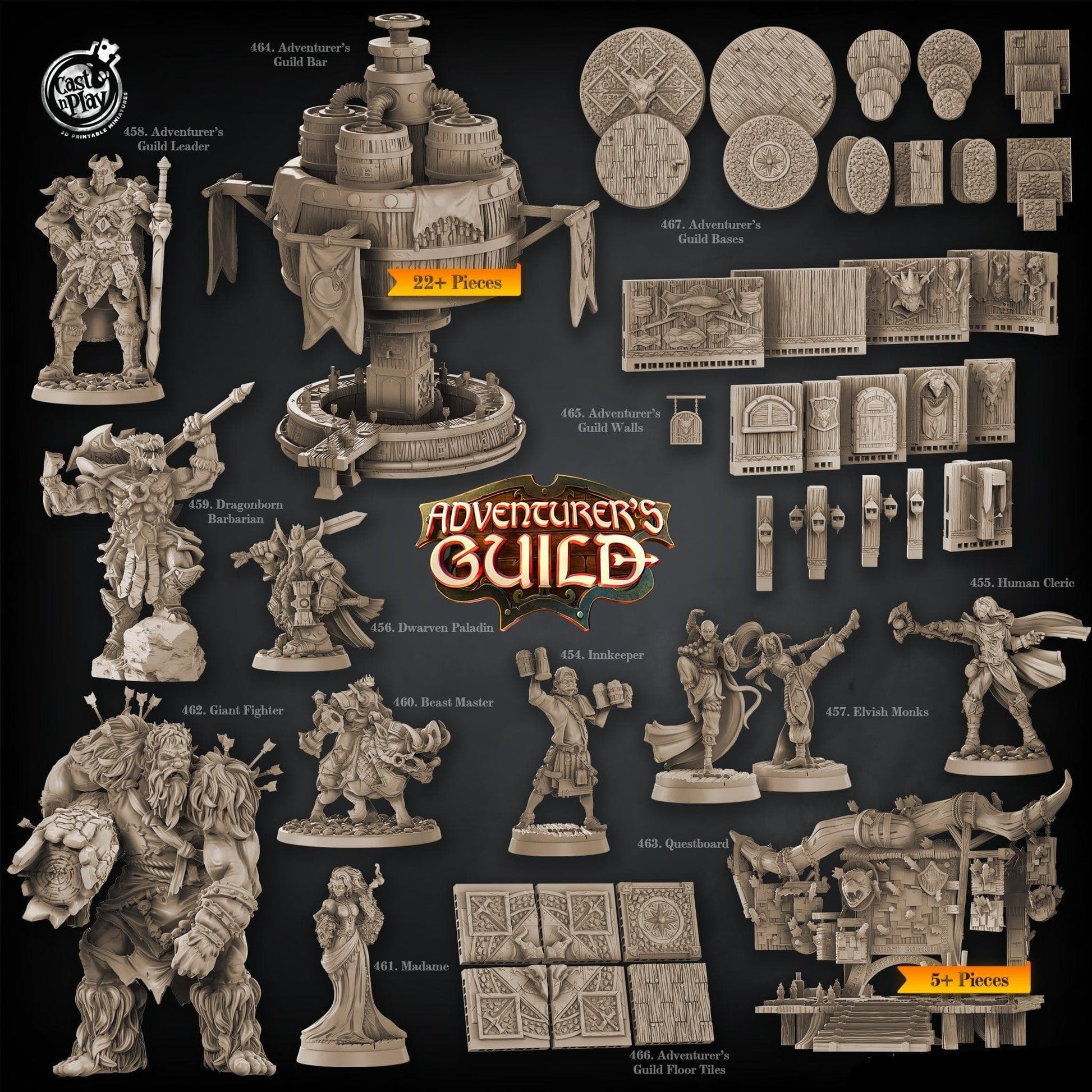3D Printed Cast n Play Elvish Monk 28mm 32mm D&D - 3D Printing Boss 