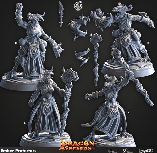 3D Printed Cast n Play Ember Protectors Dragon Seekers 28 32mm D&D - 3D Printing Boss 