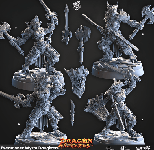 3D Printed Cast n Play Execturioner Wyrm Daughters Dragon Seekers 28 32mm D&D - 3D Printing Boss 
