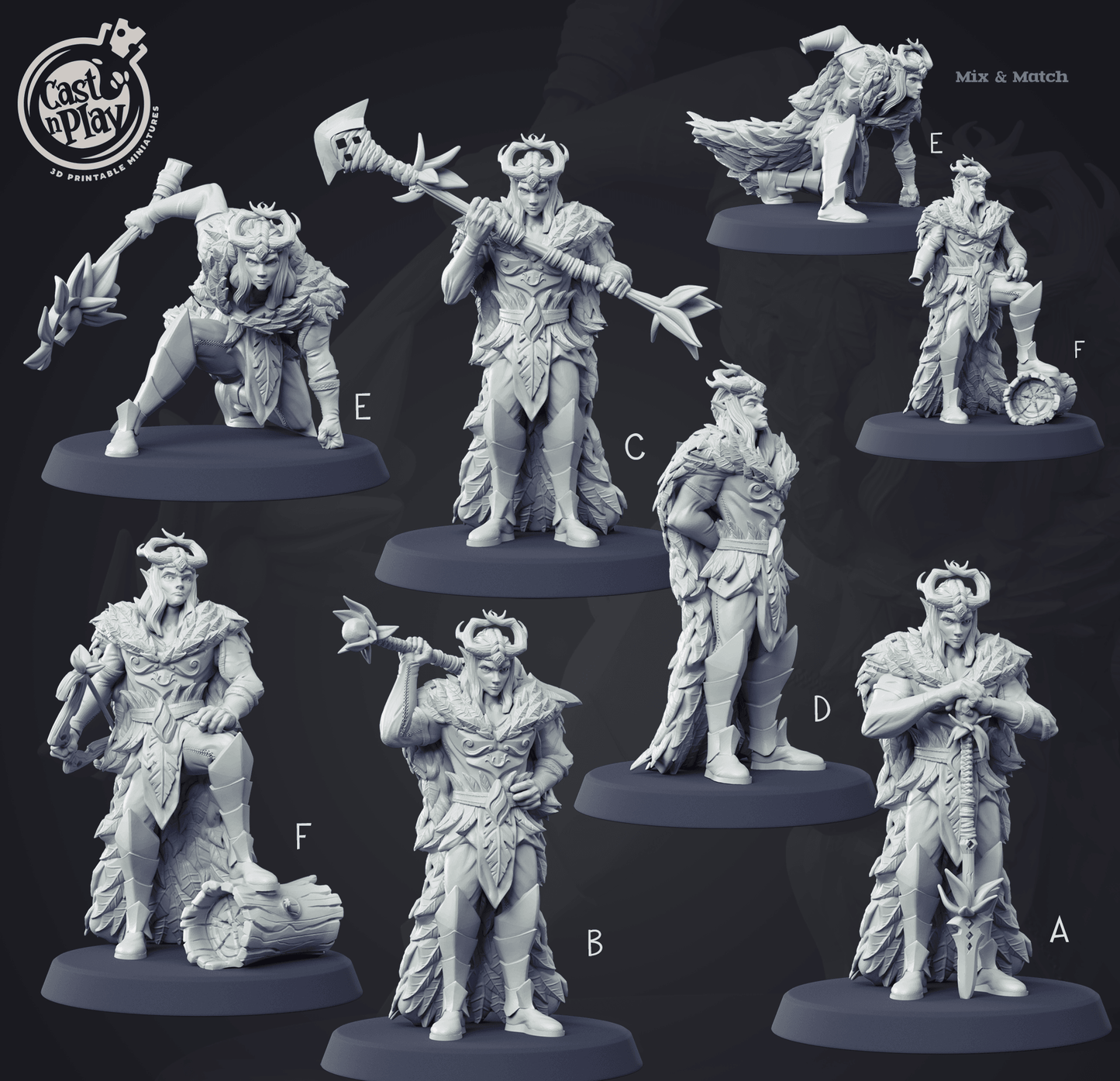 3D Printed Cast n Play Fairy King Set 28mm 32mm D&D - 3D Printing Boss 