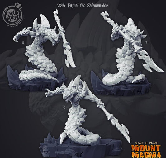 3D Printed Cast n Play Fajra The Salamander 28mm 32mm D&D - 3D Printing Boss 