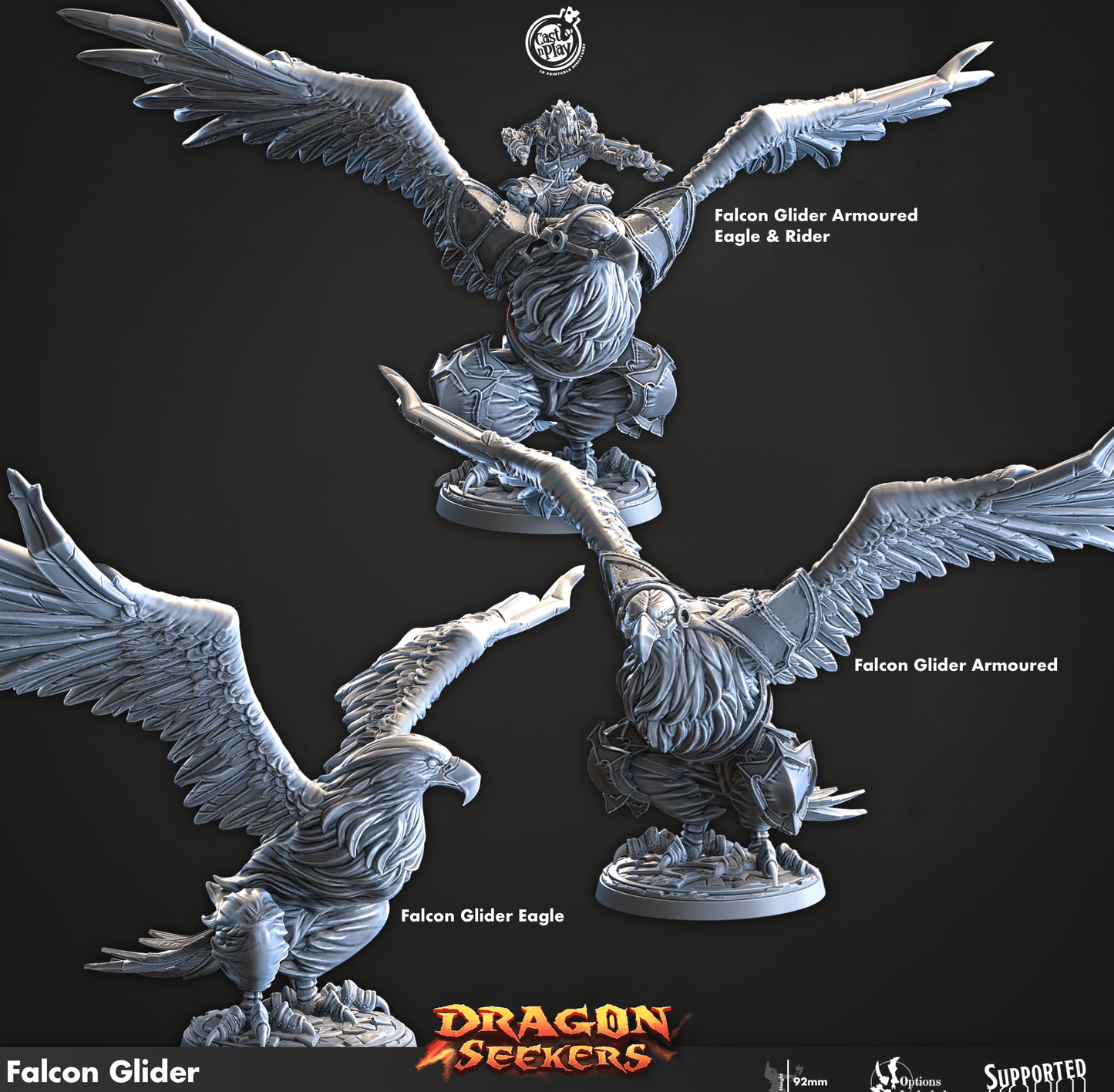 3D Printed Cast n Play Falcon Glider Dragon Seekers 28mm 32mm D&D - 3D Printing Boss 