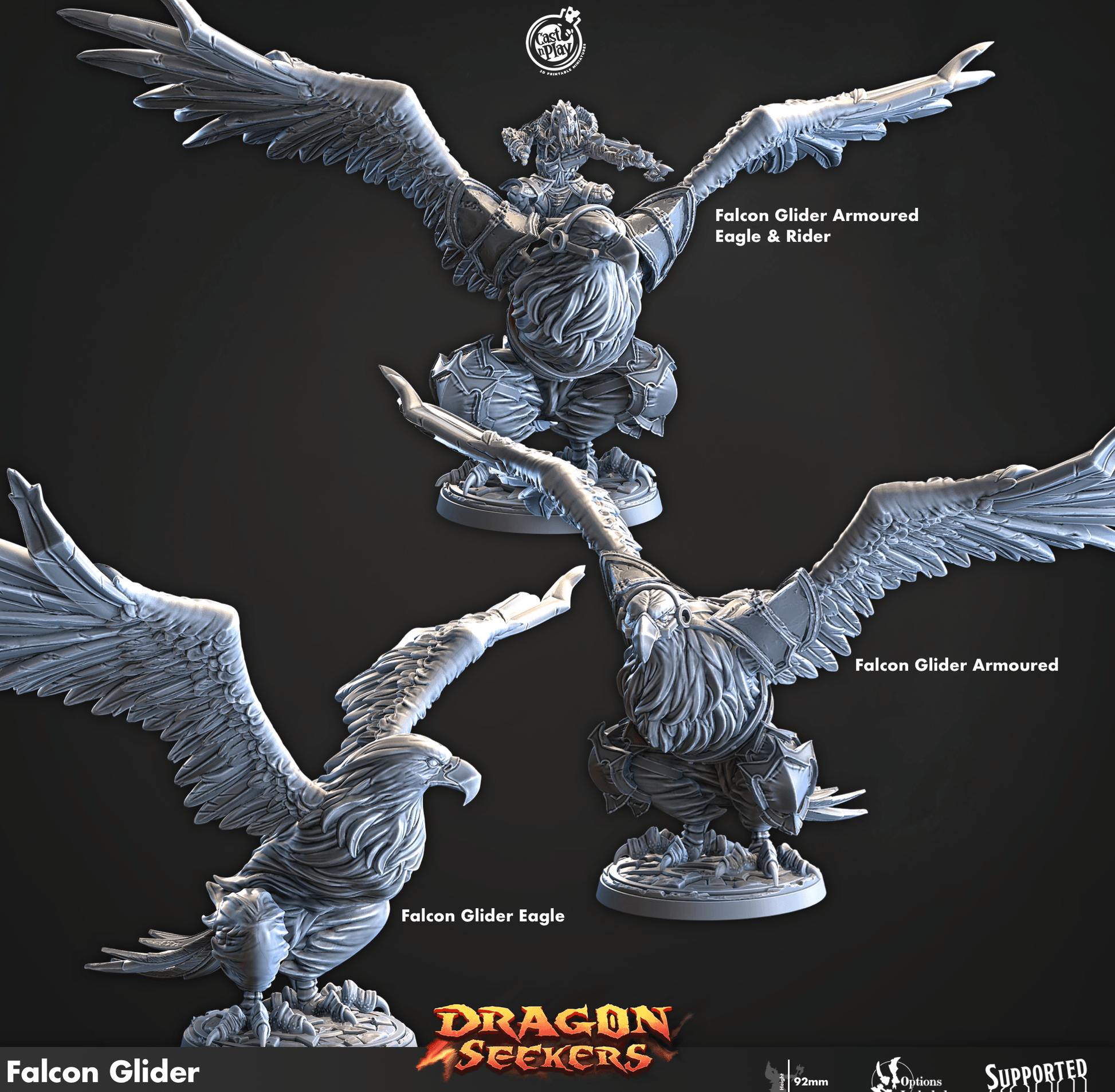 3D Printed Cast n Play Falcon Glider Dragon Seekers 28mm 32mm D&D - 3D Printing Boss 