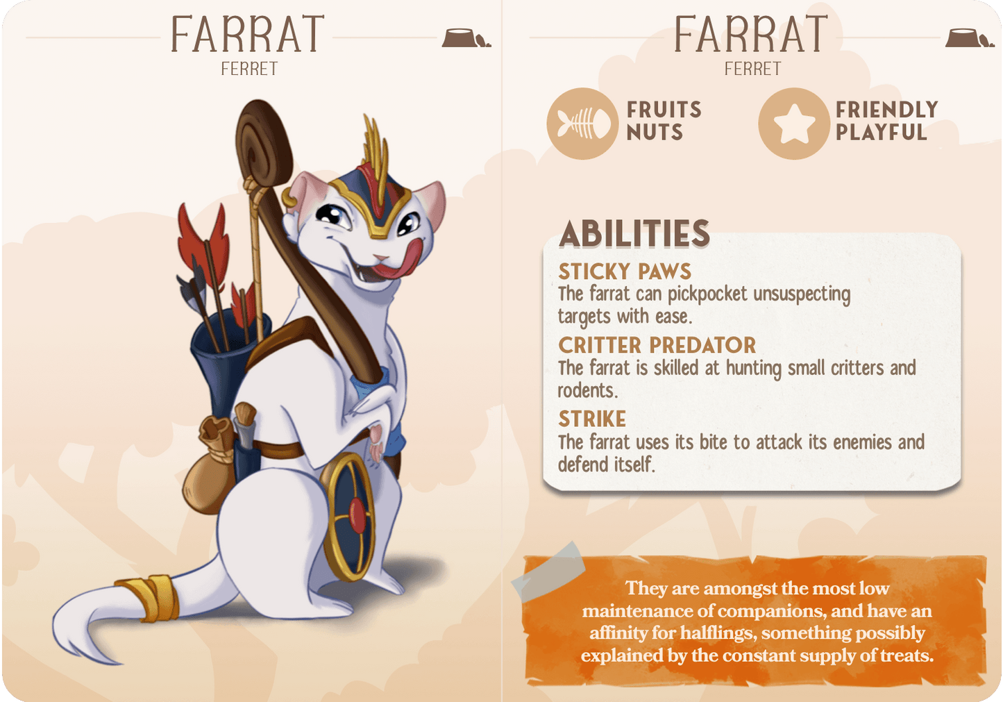 3D Printed Cast n Play Farrat - Ferret Companions 28mm 32mm D&D - 3D Printing Boss 