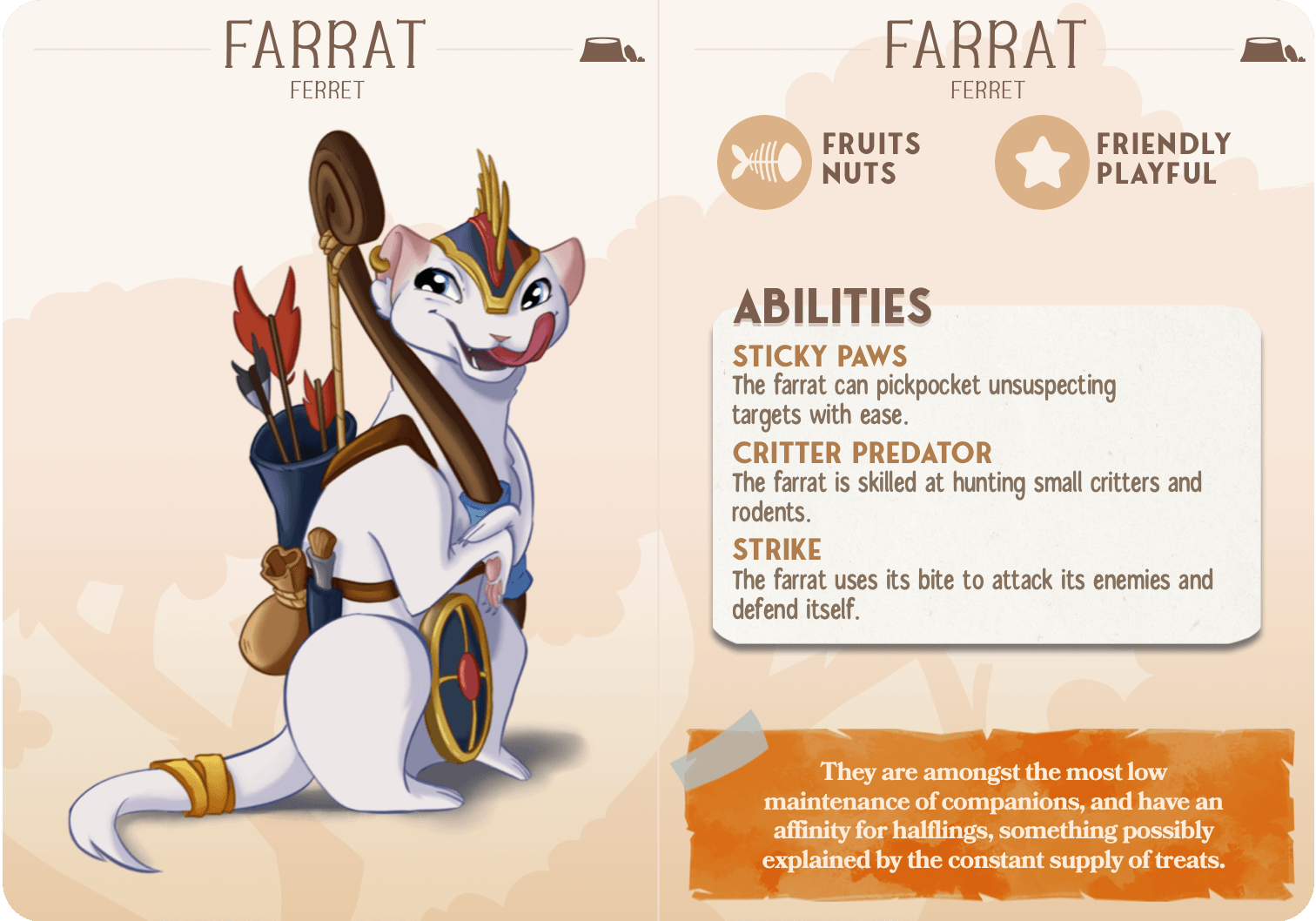 3D Printed Cast n Play Farrat - Ferret Companions 28mm 32mm D&D - 3D Printing Boss 
