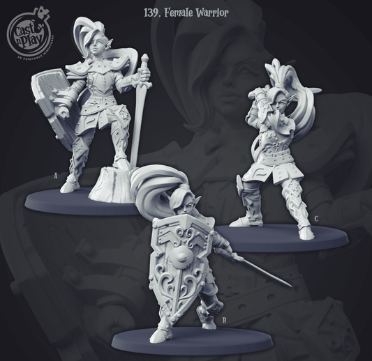 3D Printed Cast n Play Female Warriors 28mm 32mm D&D - 3D Printing Boss 