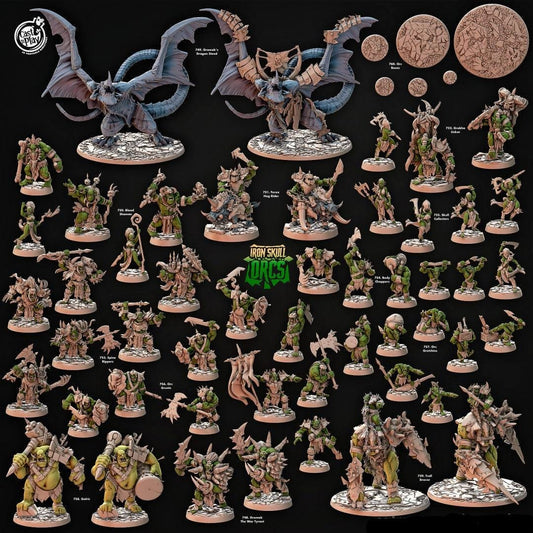 3D Printed Cast n Play Ferox Hog Rider Iron Skull Orcs 28mm 32mm D&D - 3D Printing Boss 