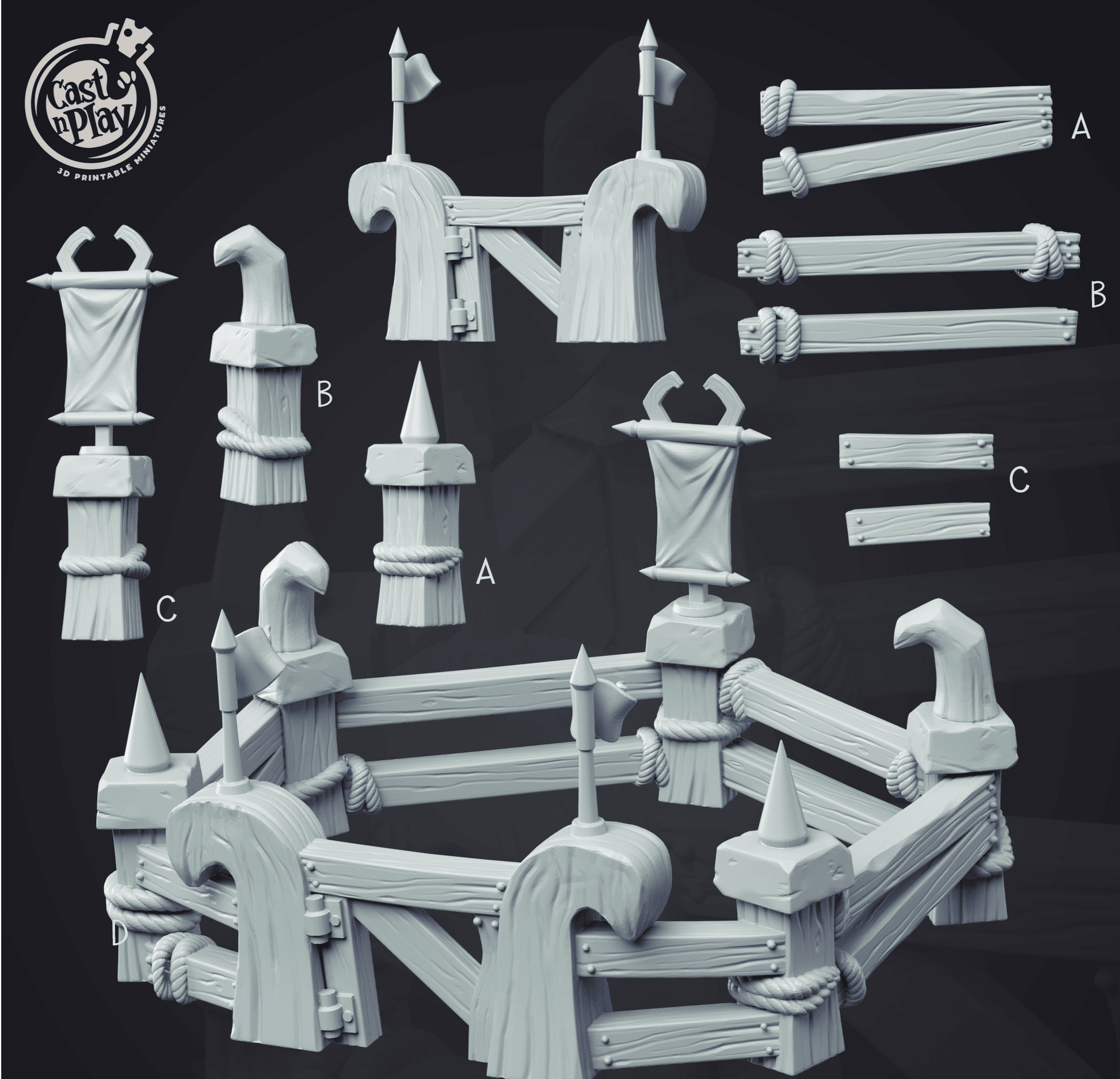 3D Printed Cast n Play - Fighting Pit 28mm 32mm D&D - 3D Printing Boss 