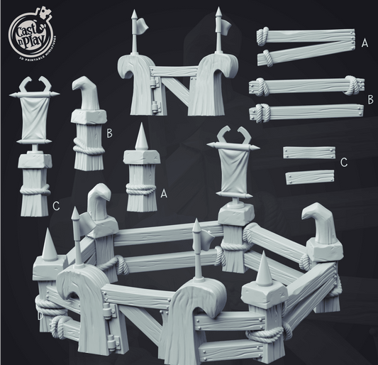 3D Printed Cast n Play - Fighting Pit 28mm 32mm D&D - 3D Printing Boss 