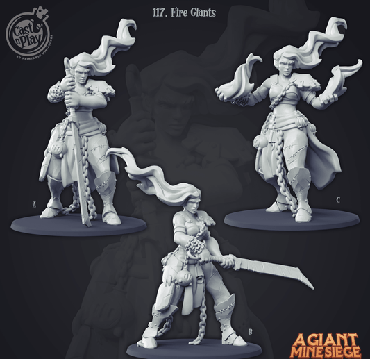3D Printed Cast n Play Fire Giants 28mm 32mm D&D - 3D Printing Boss 
