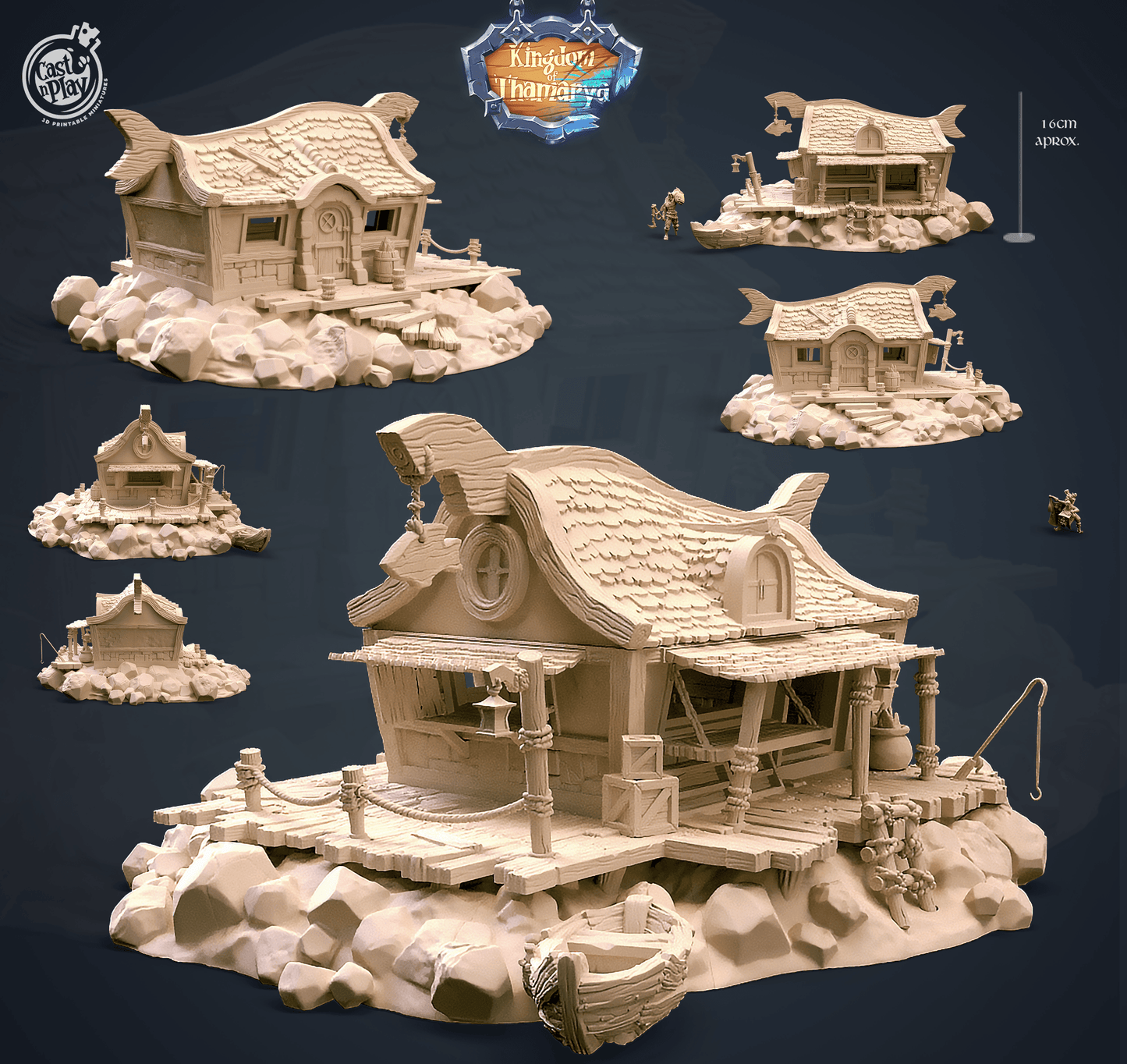 3D Printed Cast n Play Fisher's House Kingdom Of Thamarya 28mm 32mm D&D - 3D Printing Boss 