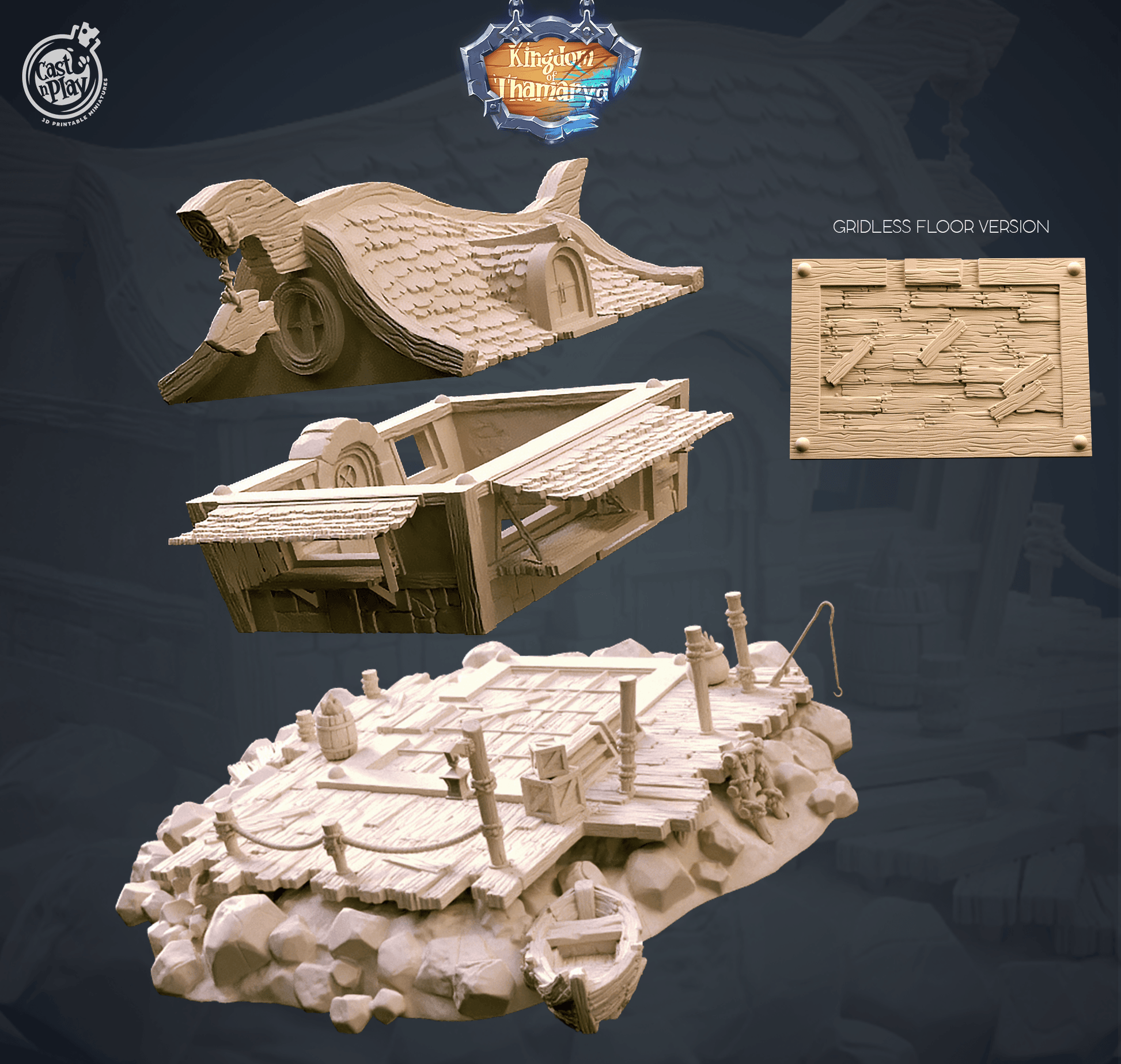 3D Printed Cast n Play Fisher's House Kingdom Of Thamarya 28mm 32mm D&D - 3D Printing Boss 