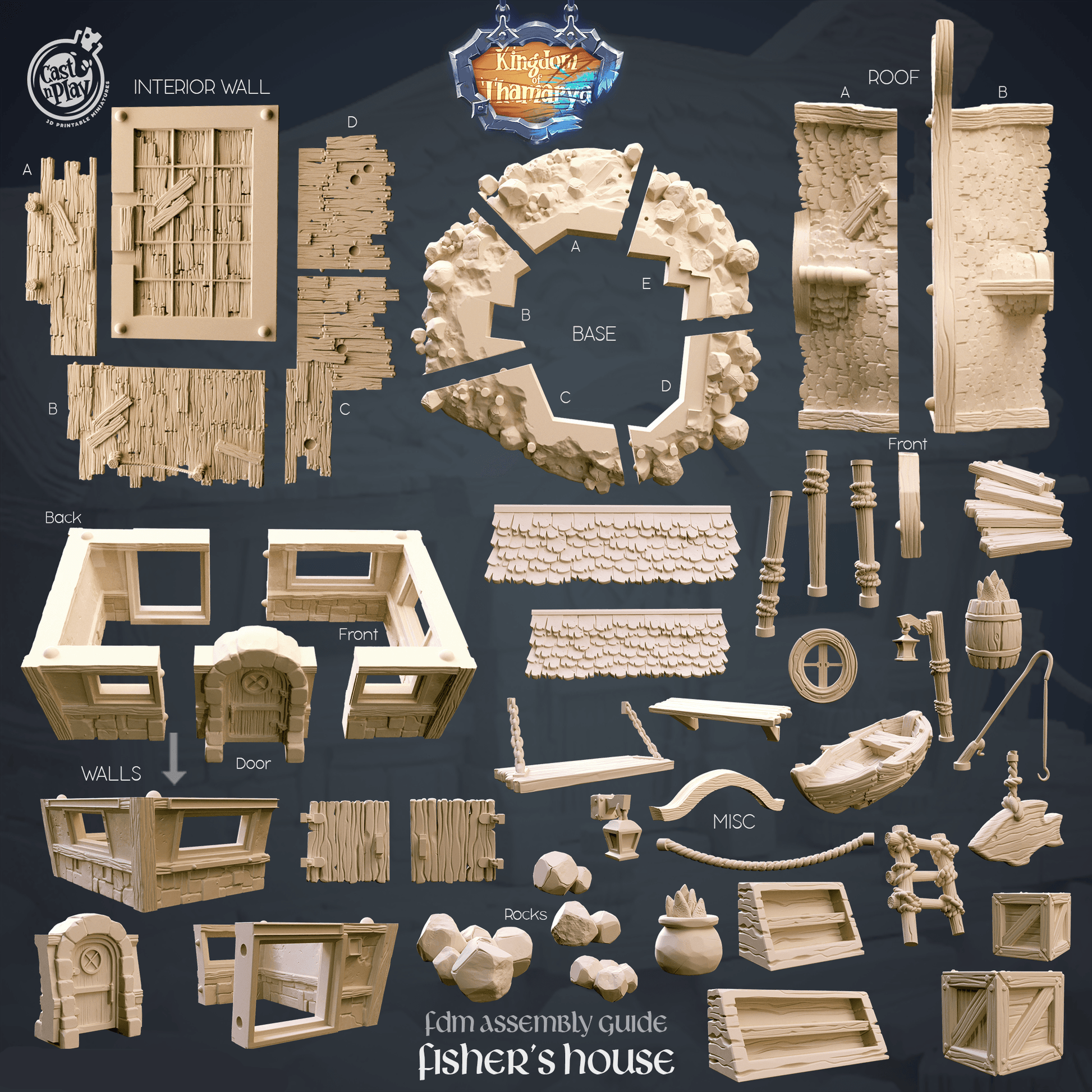 3D Printed Cast n Play Fisher's House Kingdom Of Thamarya 28mm 32mm D&D - 3D Printing Boss 