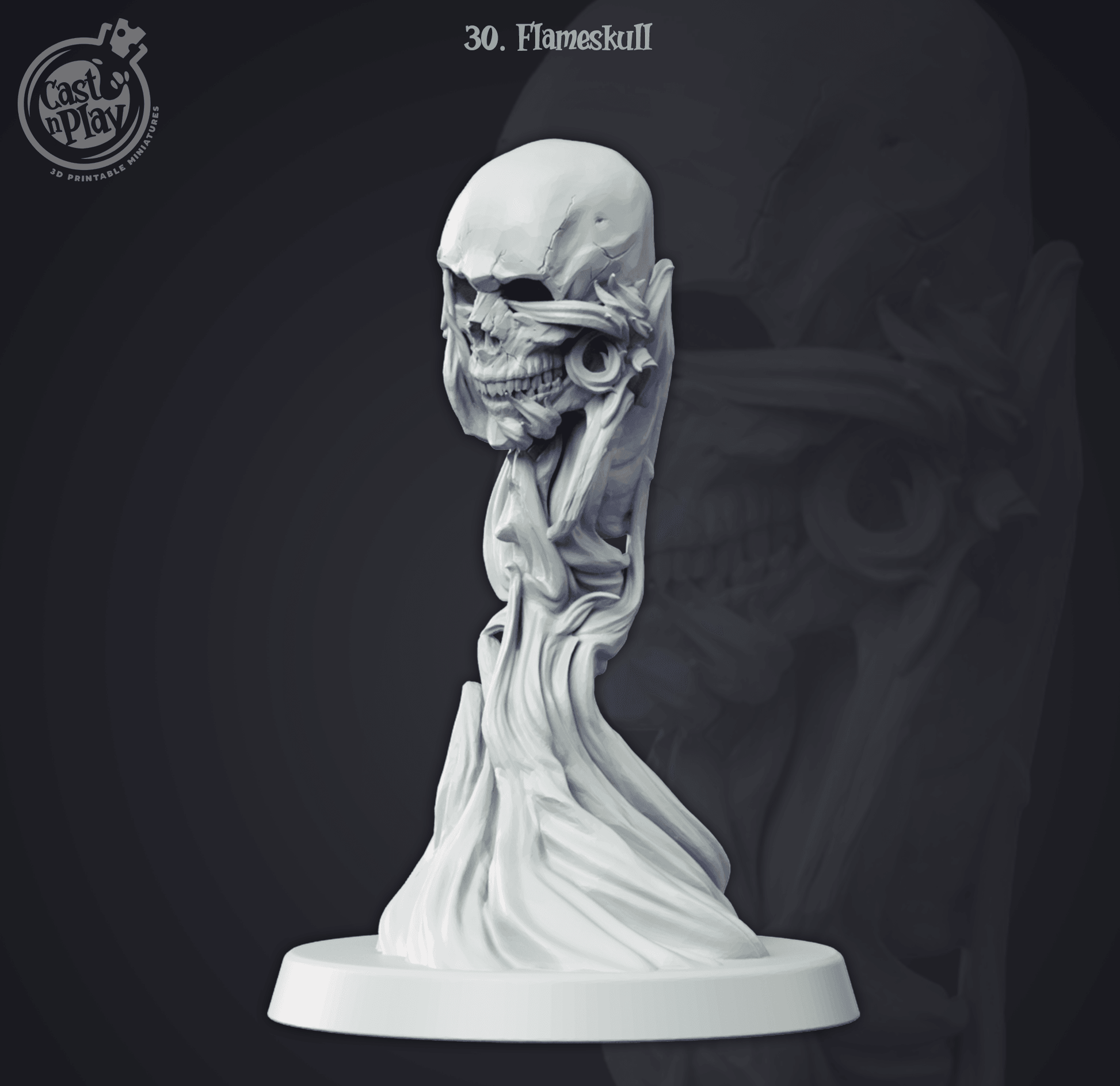 3D Printed Cast n Play Flameskull 28mm 32mm D&D - 3D Printing Boss 