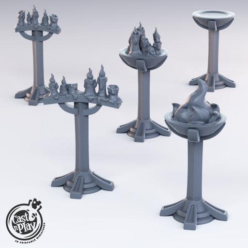 3D Printed Cast n Play - Floor Lamps 28mm 32mm D&D - 3D Printing Boss 