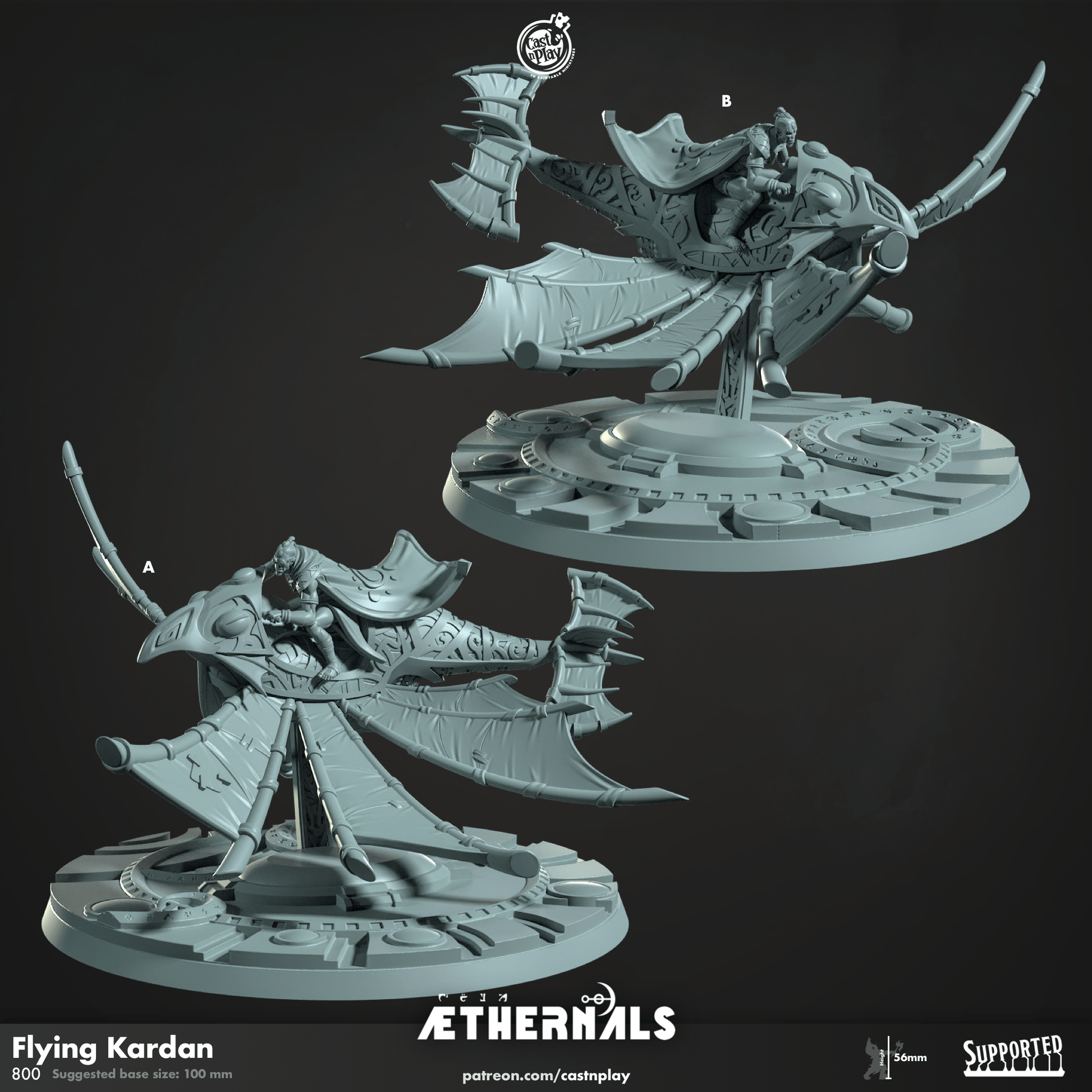 3D Printed Cast n Play Flying Kardan Aethernals Collection 28mm 32mm D&D - 3D Printing Boss 
