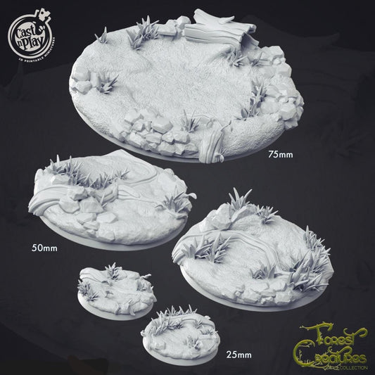 3D Printed Cast n Play Forest Creature Bases 28mm 32mm D&D - 3D Printing Boss 