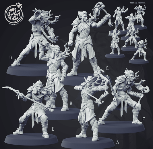 3D Printed Cast n Play Forest Elves Set 28mm 32mm D&D - 3D Printing Boss 