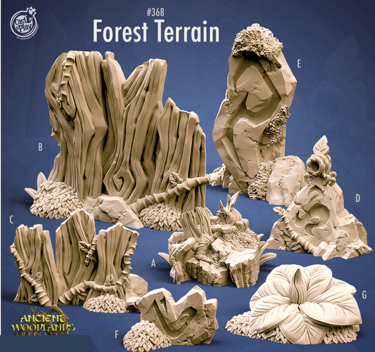 3D Printed Cast n Play Forest Terrain 28mm 32mm D&D - 3D Printing Boss 