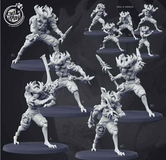 3D Printed Cast n Play Forest Warrior Set 28mm 32mm D&D - 3D Printing Boss 