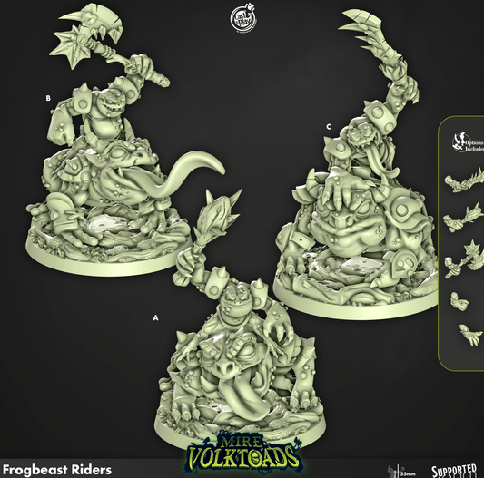 3D Printed Cast n Play Frogbeast Riders Mire Volktoads Set 28mm 32mm D&D - 3D Printing Boss 