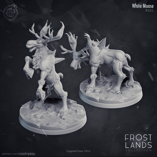 3D Printed Cast n Play Frost Lands Collection White Moose 28mm 32mm D&D - 3D Printing Boss 