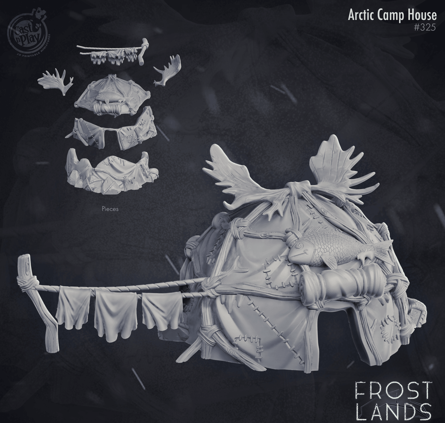 3D Printed Cast n Play Frostlands - Arctic Camp House 28mm 32mm D&D - 3D Printing Boss 