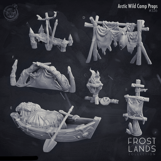 3D Printed Cast n Play Frostlands  Arctic Wild Camp Props 28mm 32mm D&D - 3D Printing Boss 