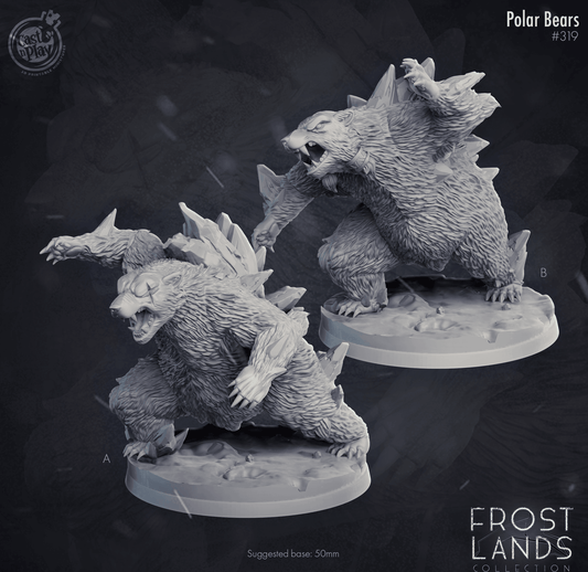 3D Printed Cast n Play Frostlands - Polar Bear 28mm 32mm D&D - 3D Printing Boss 