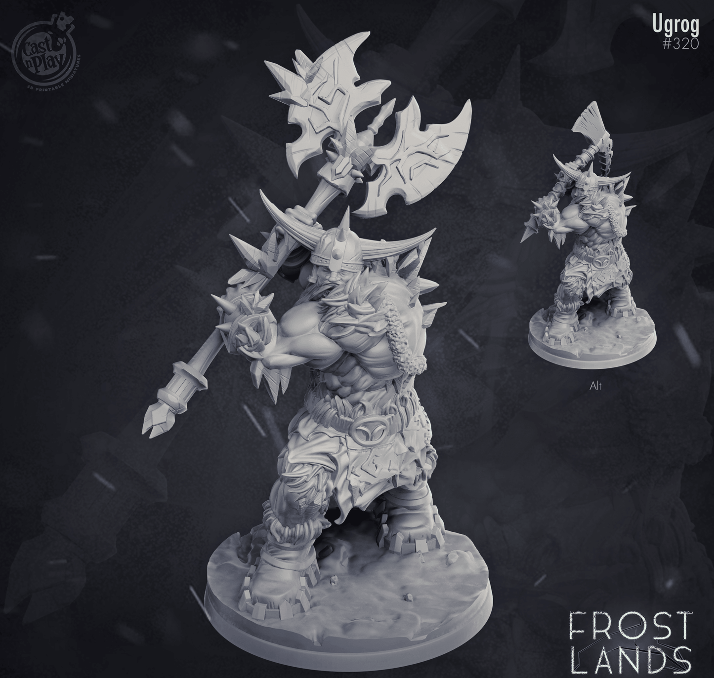3D Printed Cast n Play Frostlands - Ugrog Frost Giant 28mm 32mm D&D - 3D Printing Boss 