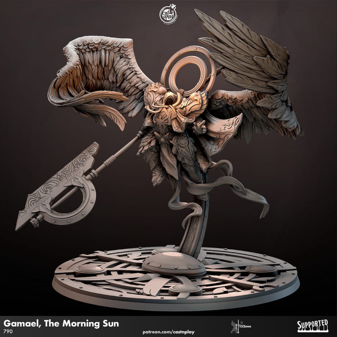 3D Printed Cast n Play - Gamael The Morning Sun 28mm 32mm D&D - 3D Printing Boss 