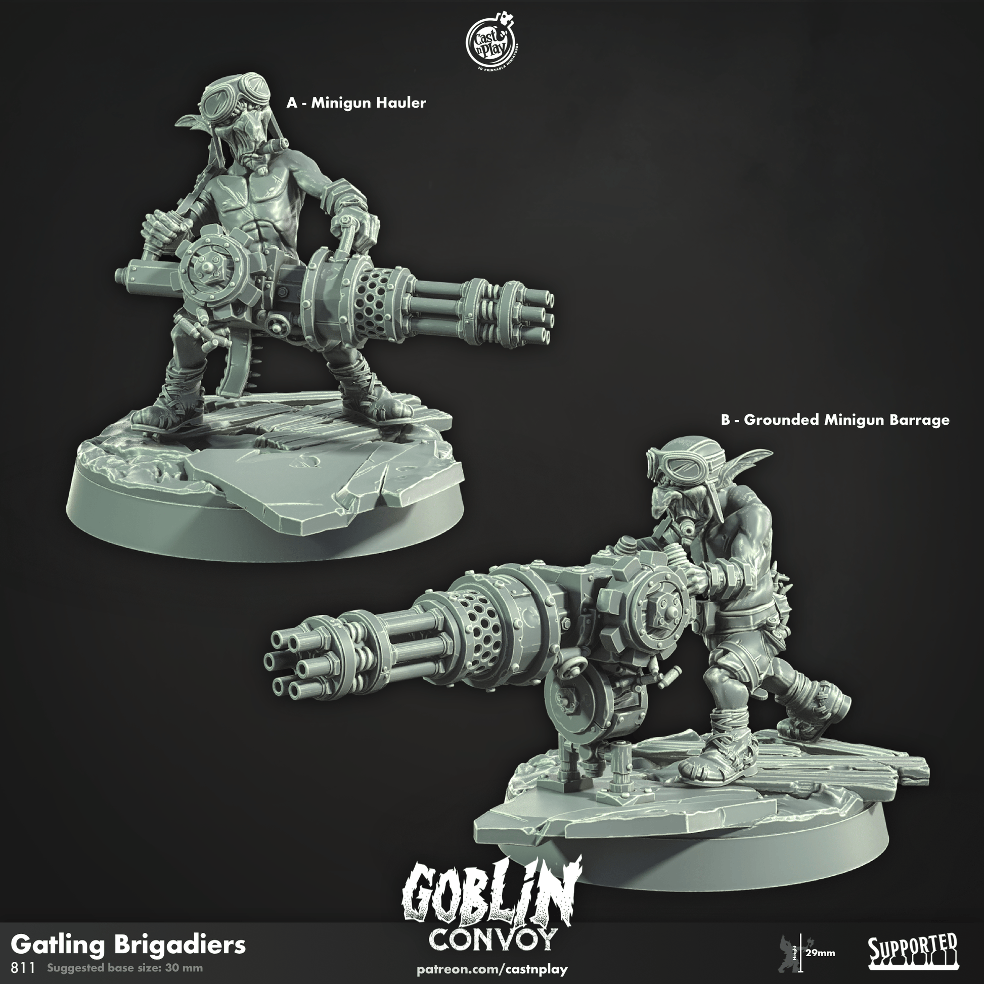 3D Printed Cast n Play Gatling Brigadiers The Goblin Convoy 28mm 32mm D&D - 3D Printing Boss 