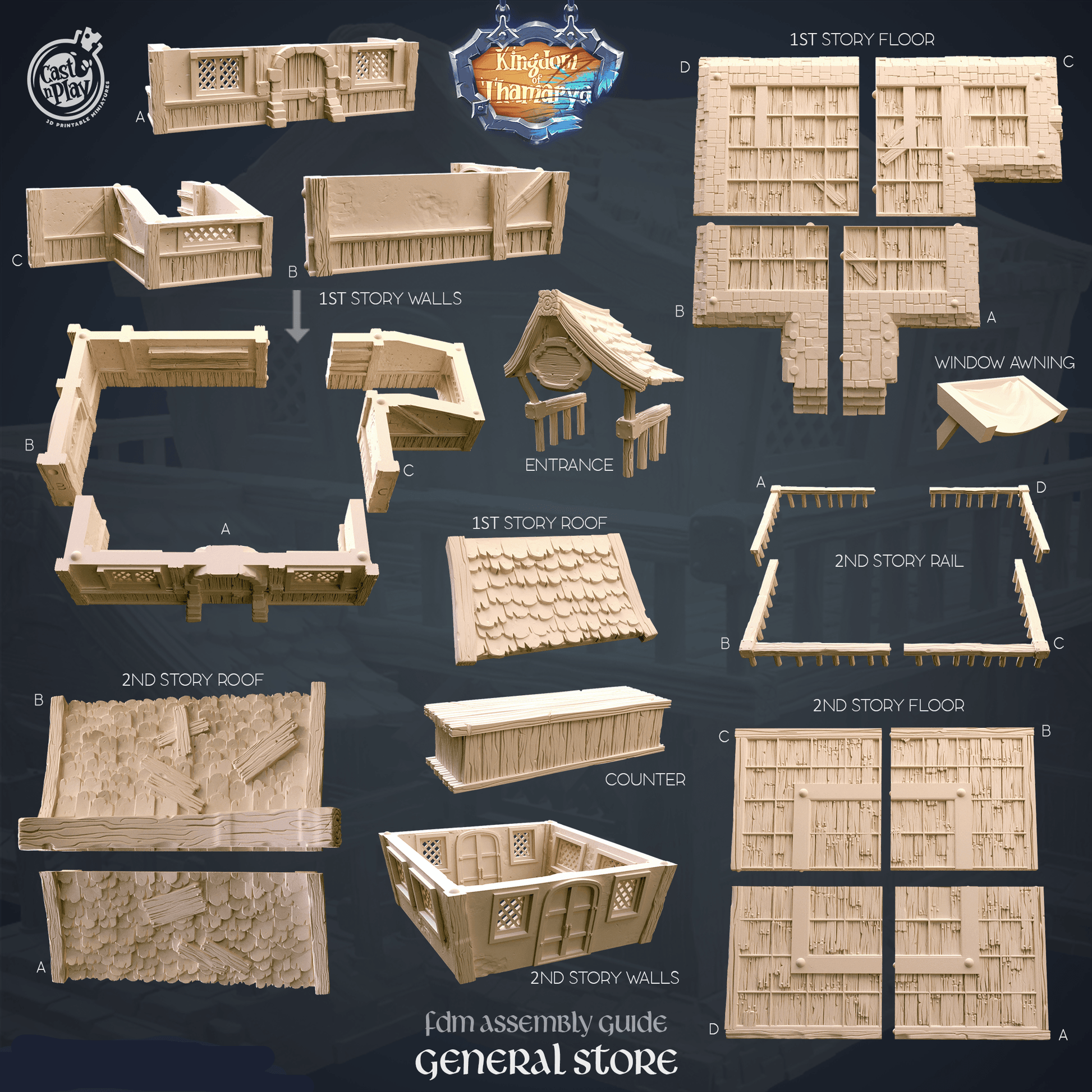 3D Printed Cast n Play General Store Kingdom Of Thamarya 28mm 32mm D&D - 3D Printing Boss 