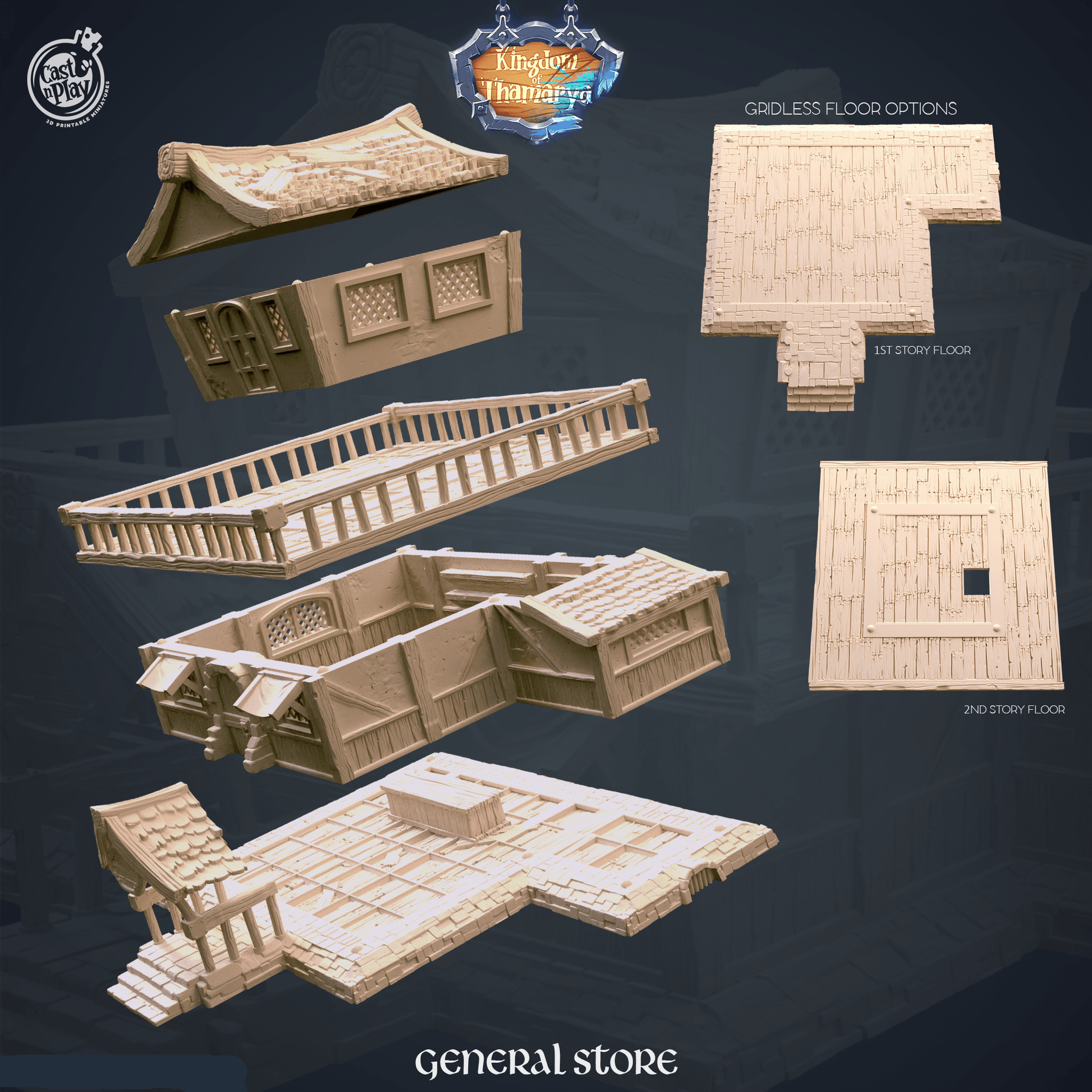 3D Printed Cast n Play General Store Kingdom Of Thamarya 28mm 32mm D&D - 3D Printing Boss 