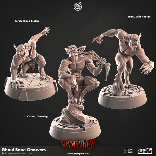 3D Printed Cast n Play Ghoul Bone Gnawers Vampires Set 28mm 32mm D&D - 3D Printing Boss 