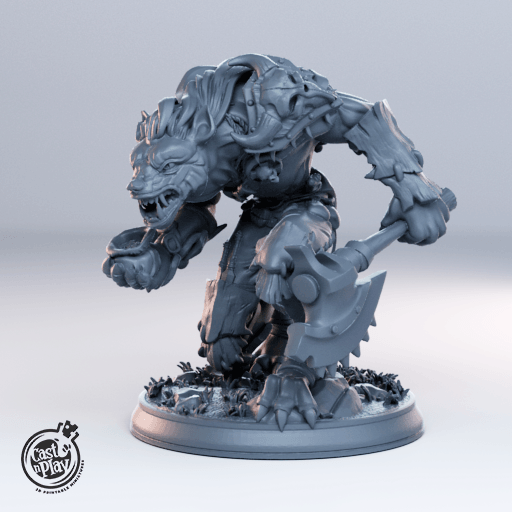 3D Printed Cast n Play Gnoll Leader Set Townsfolk 28mm 32mm D&D - 3D Printing Boss 