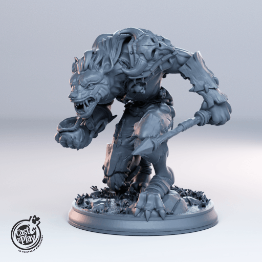 3D Printed Cast n Play Gnoll Leader Set Townsfolk 28mm 32mm D&D - 3D Printing Boss 