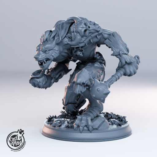 3D Printed Cast n Play Gnoll Leader Set Townsfolk 28mm 32mm D&D - 3D Printing Boss 