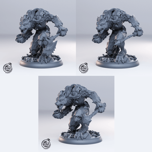 3D Printed Cast n Play Gnoll Leader Set Townsfolk 28mm 32mm D&D - 3D Printing Boss 