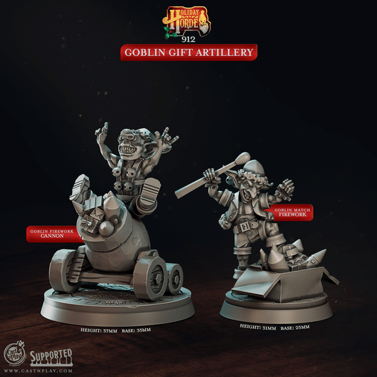 3D Printed Cast n Play Goblin Gift Artillery Holiday Horde Set 28mm 32mm D&D - 3D Printing Boss 