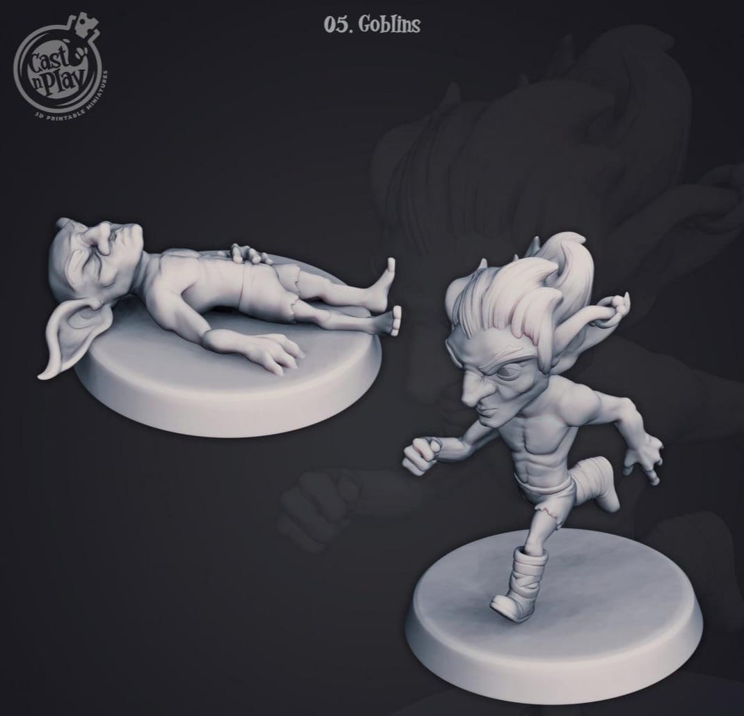 3D Printed Cast n Play - Goblins 28mm 32mm D&D - 3D Printing Boss 