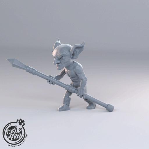 3D Printed Cast n Play - Goblins with Weapons 28mm 32mm D&D - 3D Printing Boss 