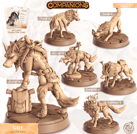 3D Printed Cast n Play Gof - The Wolf Companions 28mm 32mm D&D - 3D Printing Boss 