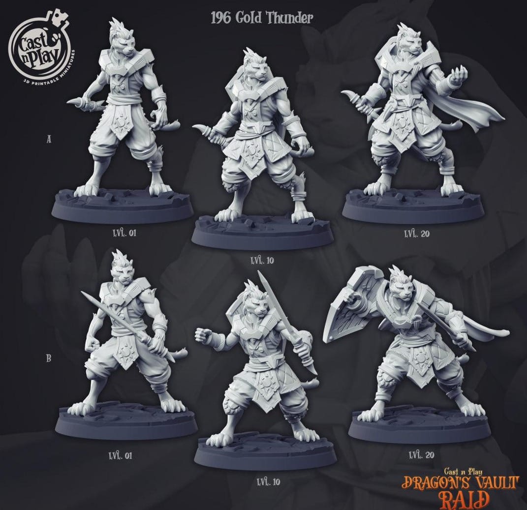 3D Printed Cast n Play Gold Thunder Dragon's Hoard 28mm 32mm D&D - 3D Printing Boss 